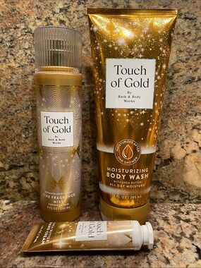 3-pc Set “Touch of Gold” by B&BW, FFM + Moisturizing Body Wash + Hand Cream, NWT